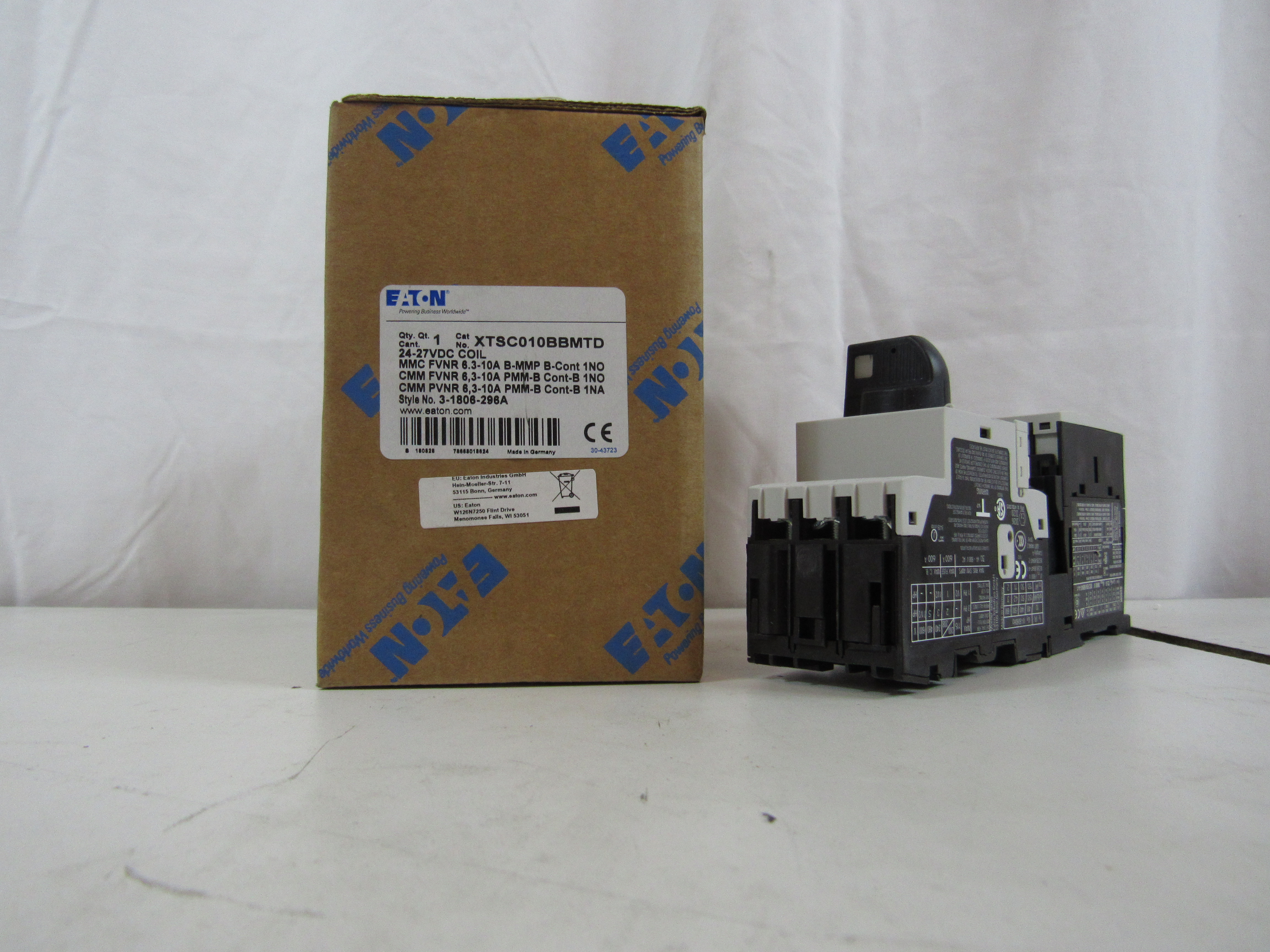 Eaton XTSC010BBMTD Manual Starters Non-Reversing 10A 24/27V B Frame 1NO