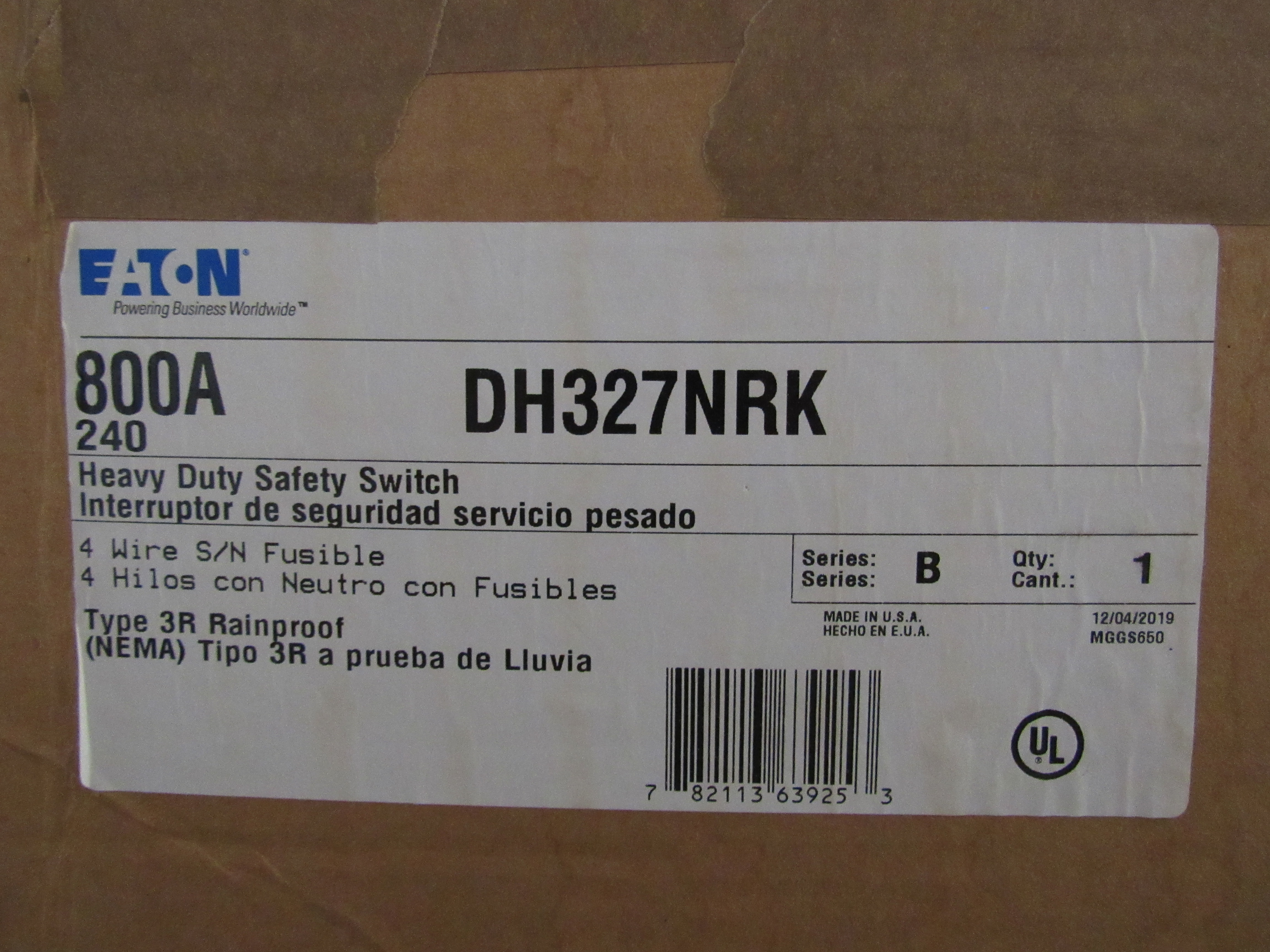 Eaton DH327NRK Heavy Duty Safety Switches