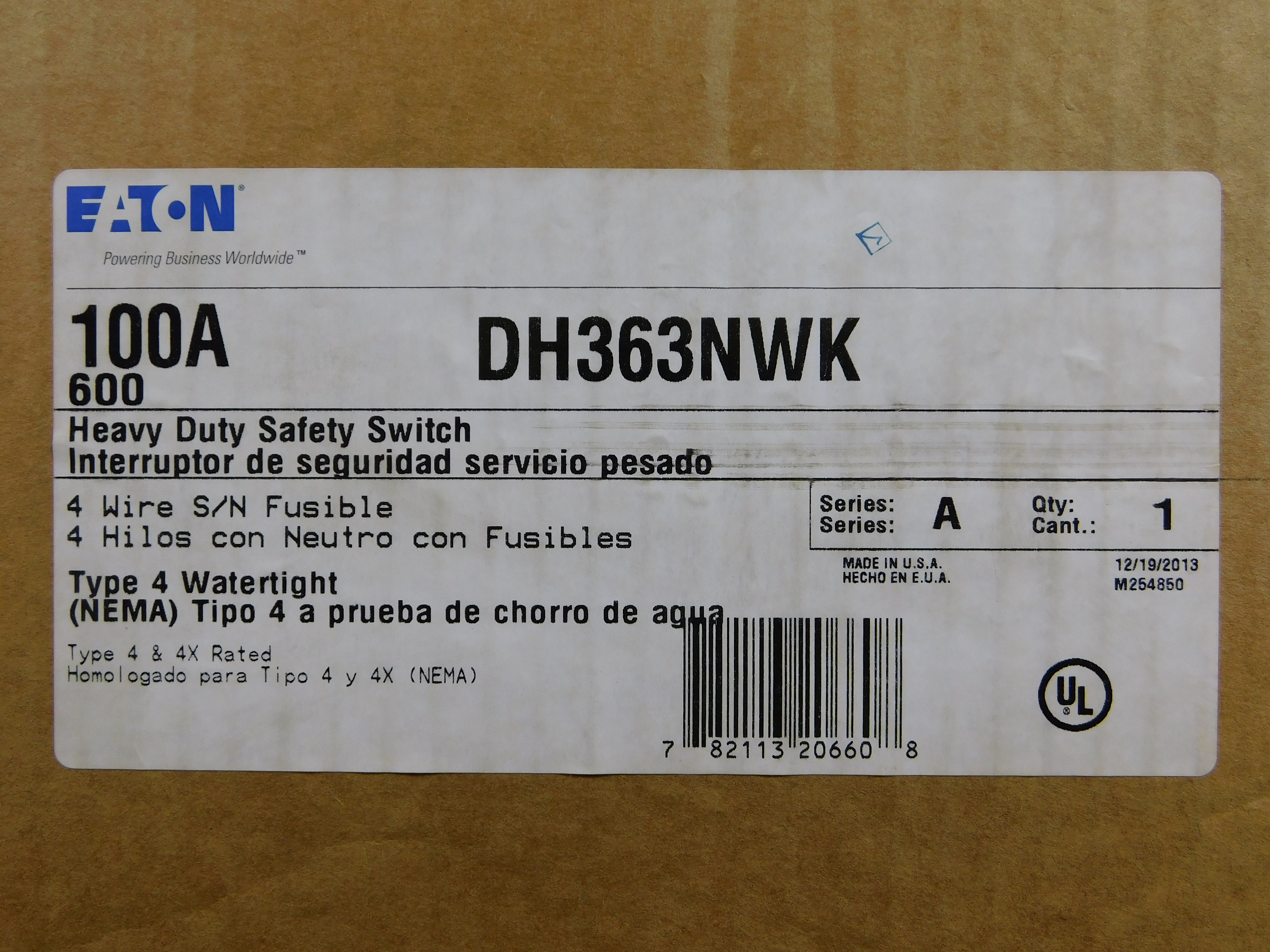 Eaton DH363NWK Heavy Duty Safety Switches
