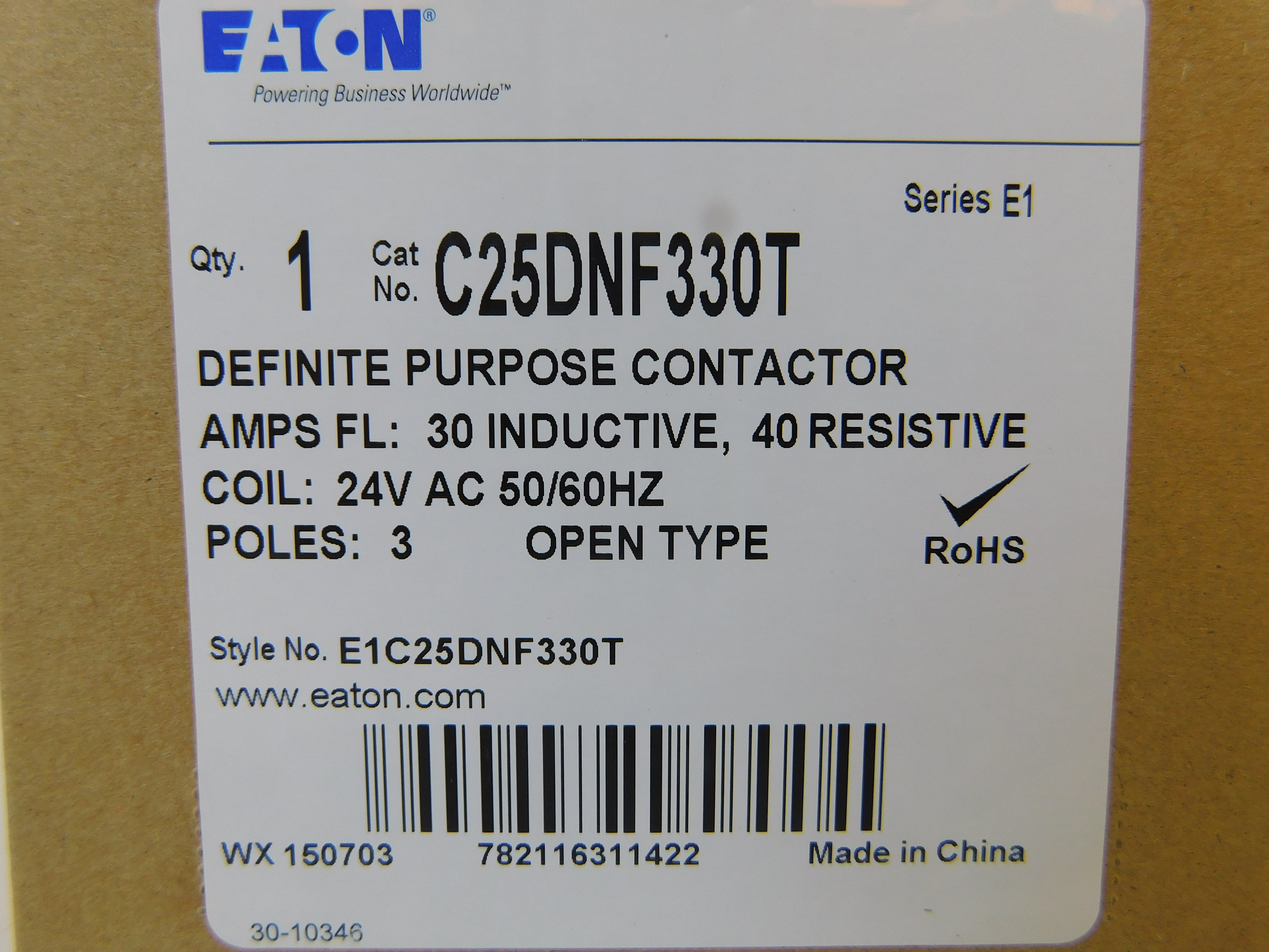 Eaton C25DNF330T Definite Purpose Contactors