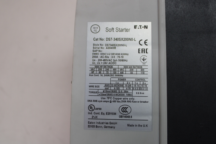Eaton DS7-340SX200N0-L Starters