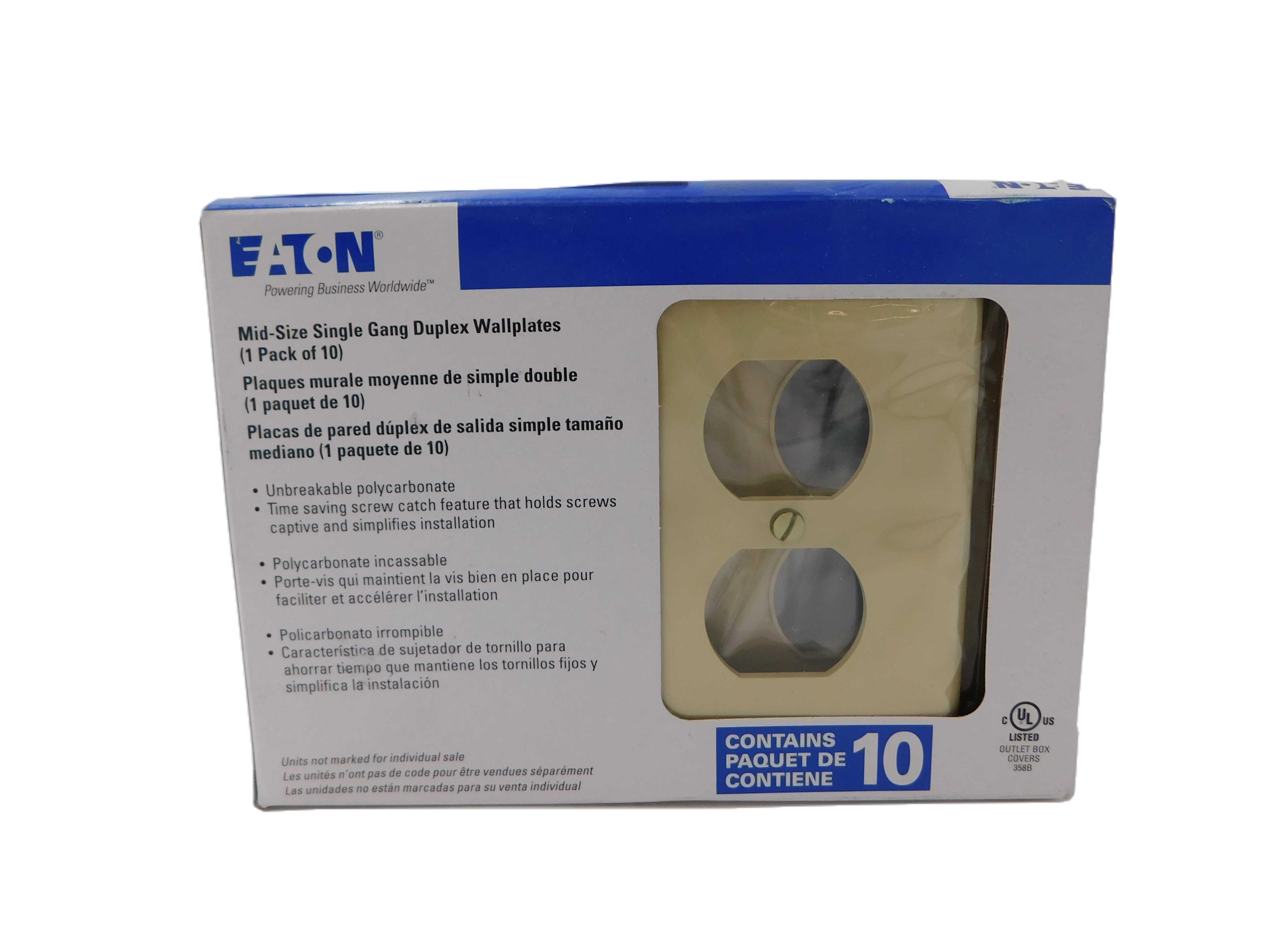 Eaton PJ8V-10-LW Wallplates and Accessories