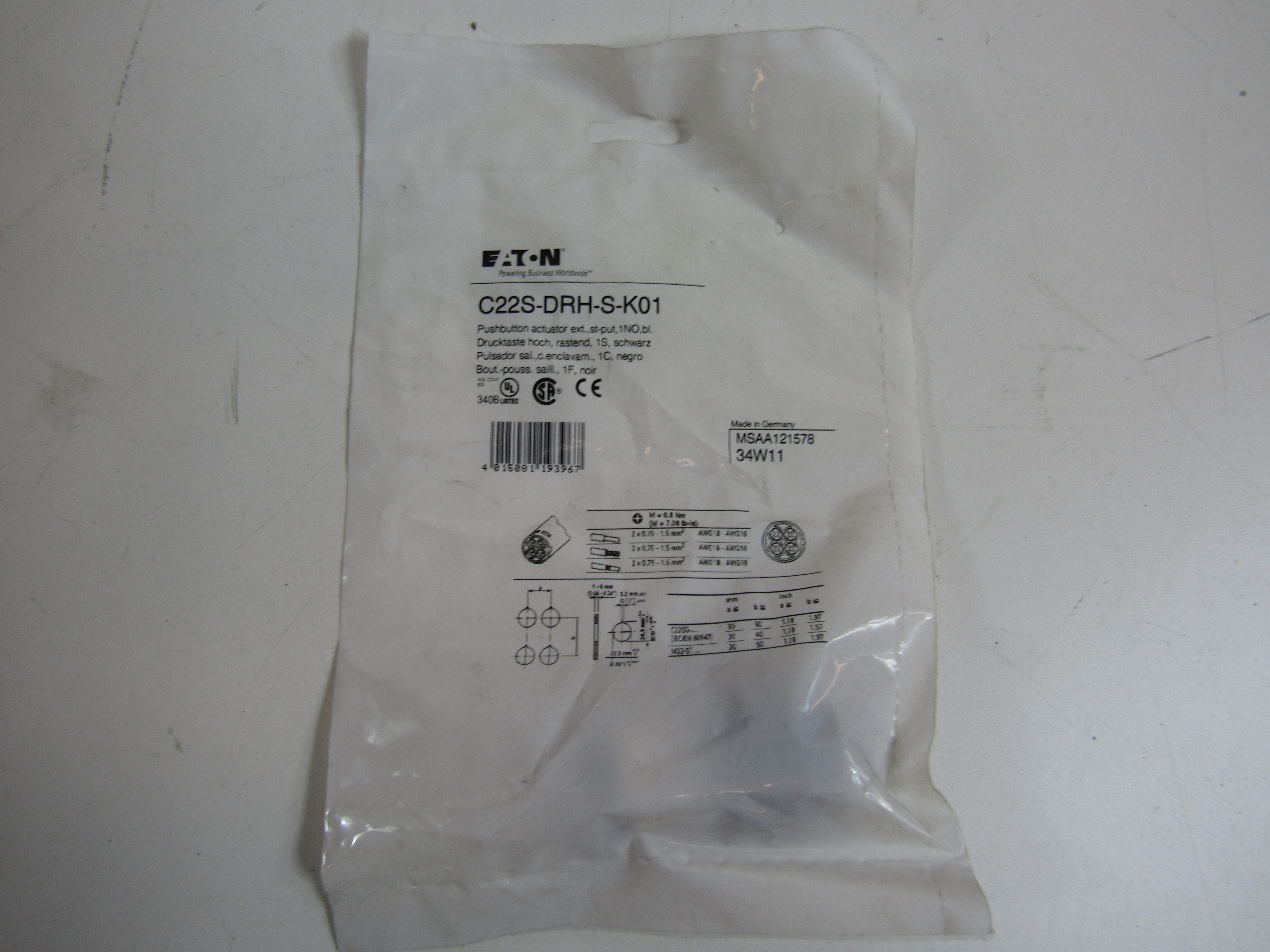 Eaton C22S-DRH-S-K01 Pushbuttons