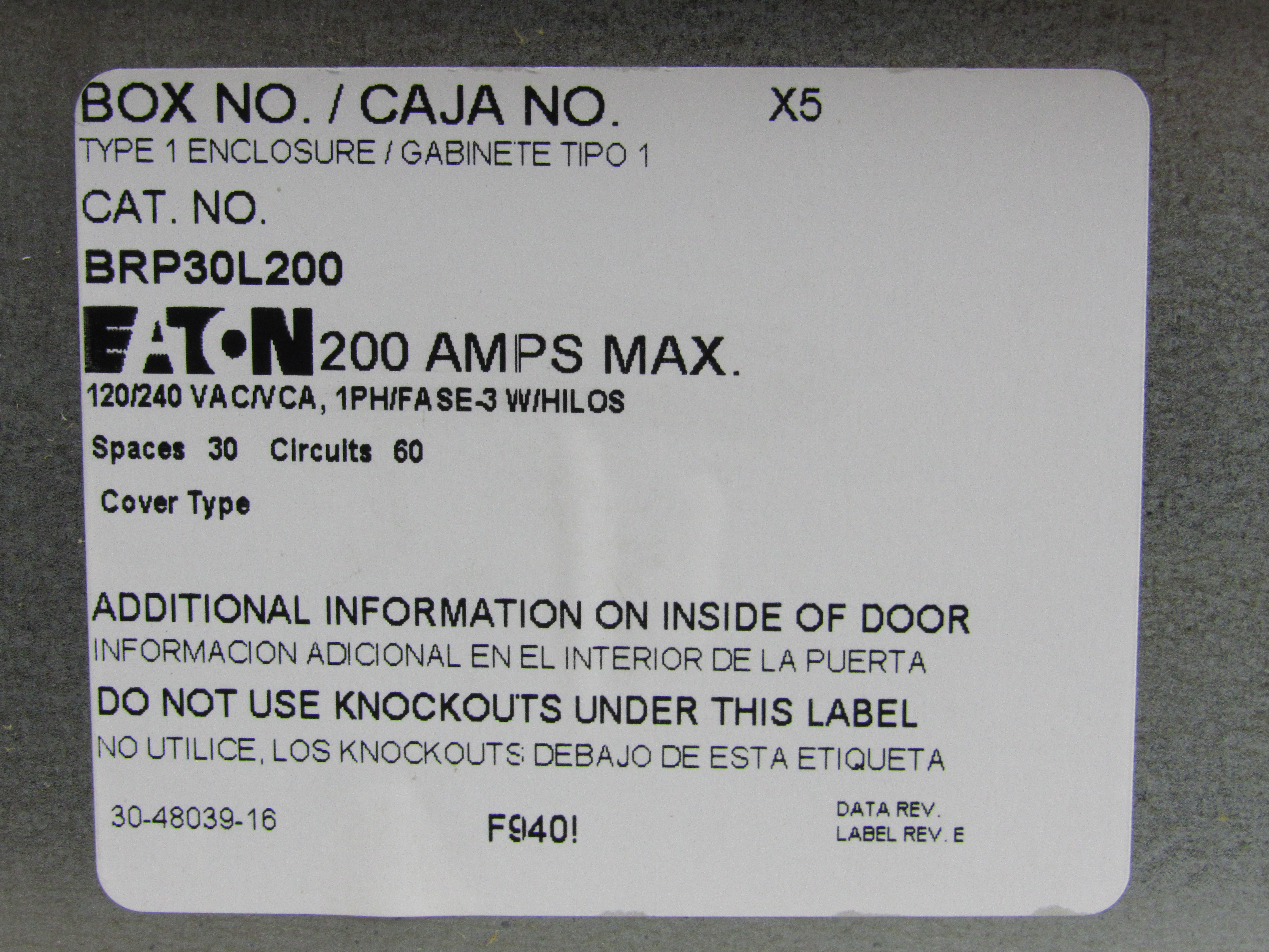 Eaton BRP30L200 Load Center (Repackaged)