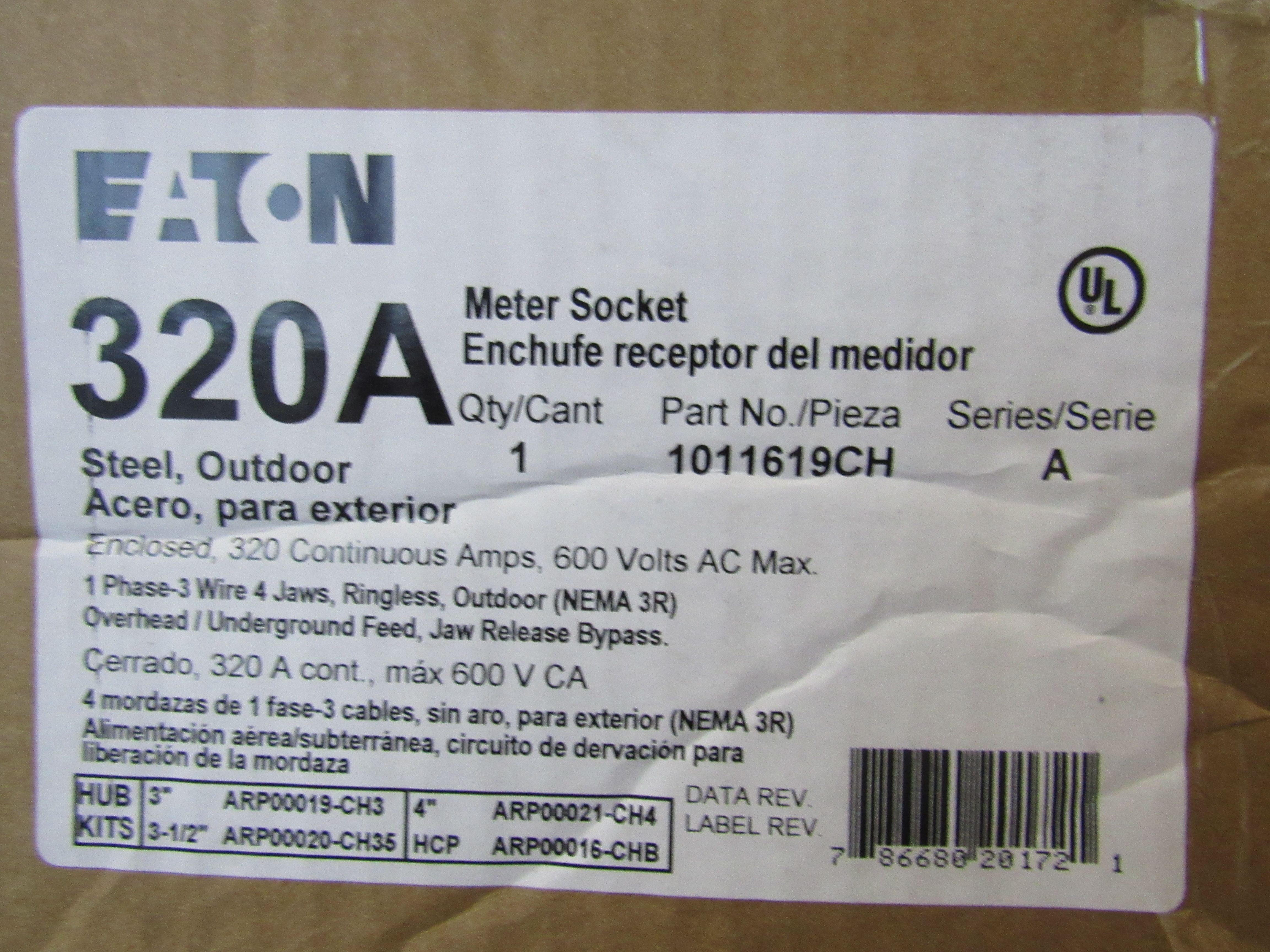 Eaton 1011619CH Meter Sockets