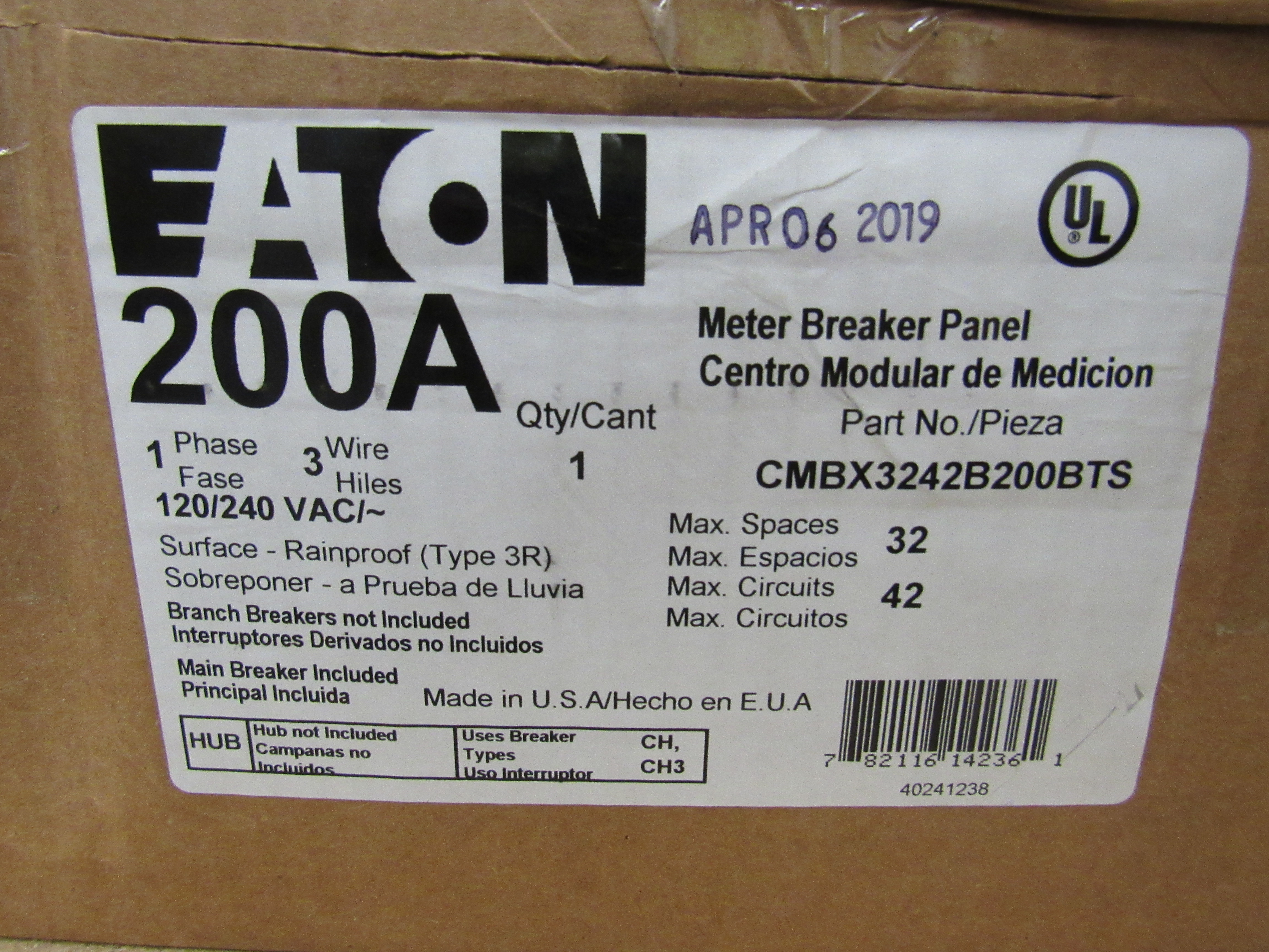 Eaton CMBX3242B200BTS Residential Meter Breaker