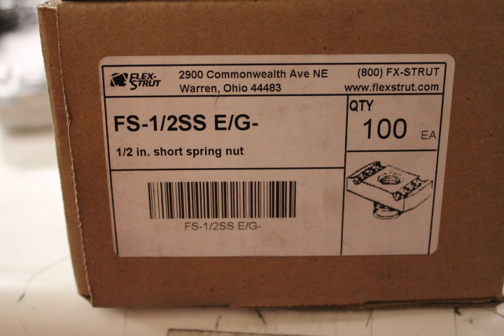 Flex-Strut FS-1/2SS-E/G Nuts/Bolts/Screws/Washers