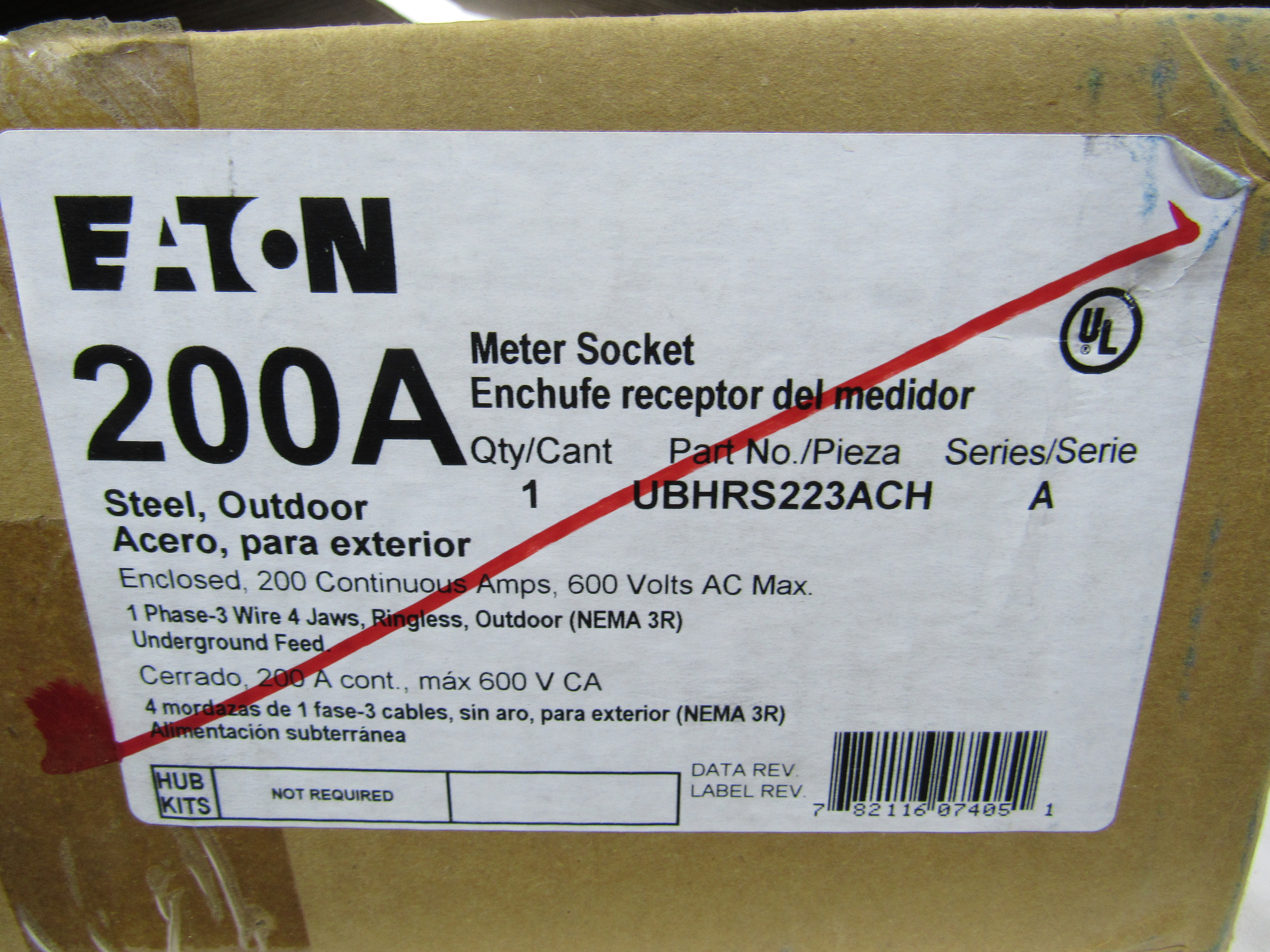 Eaton UBHRS223ACH Meter Sockets