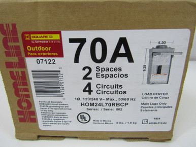Square D HOM24L70RBCP Loadcenters and Panelboards