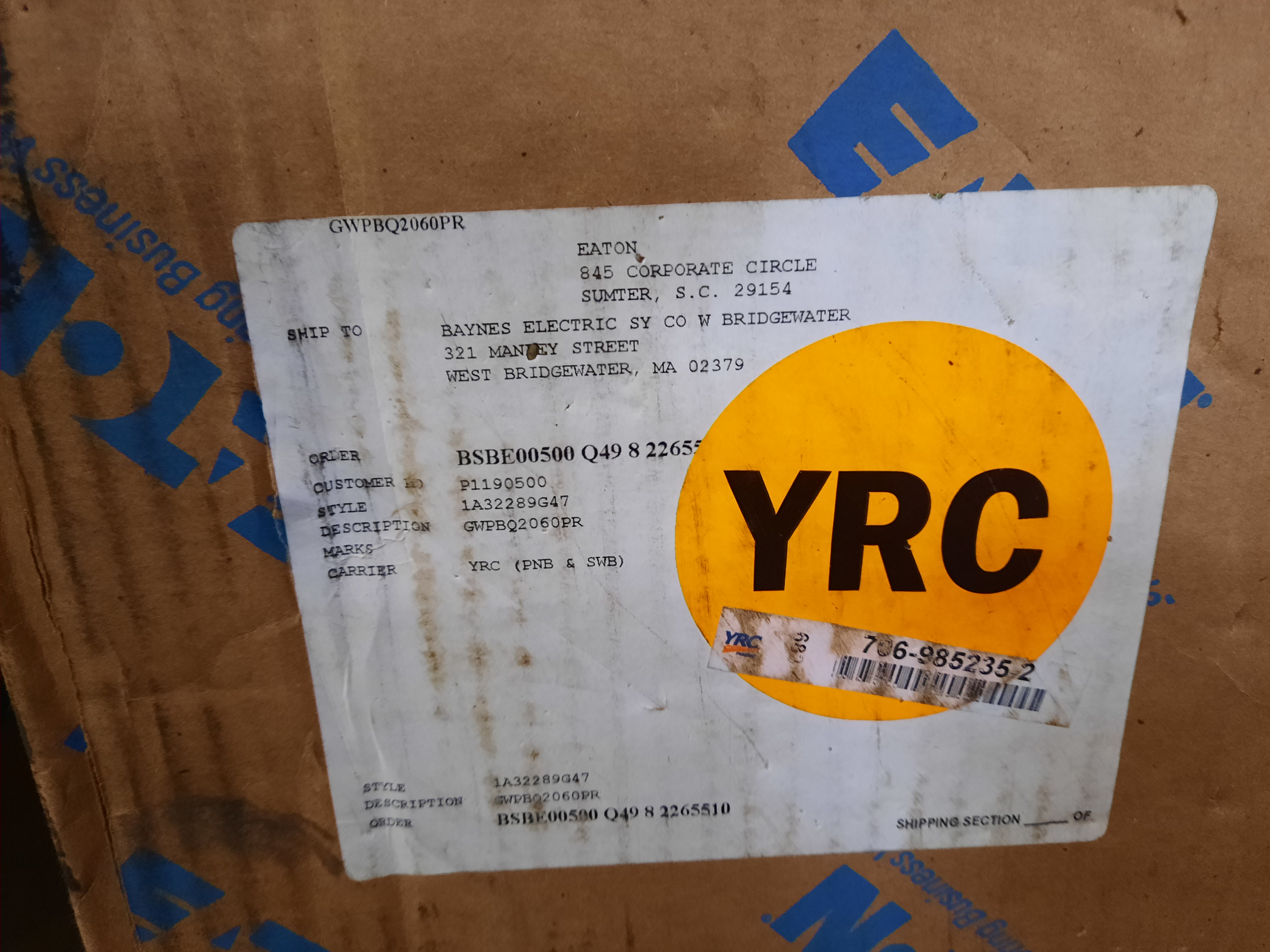 Eaton GWPBQ2060PR Panelboard Enclosure