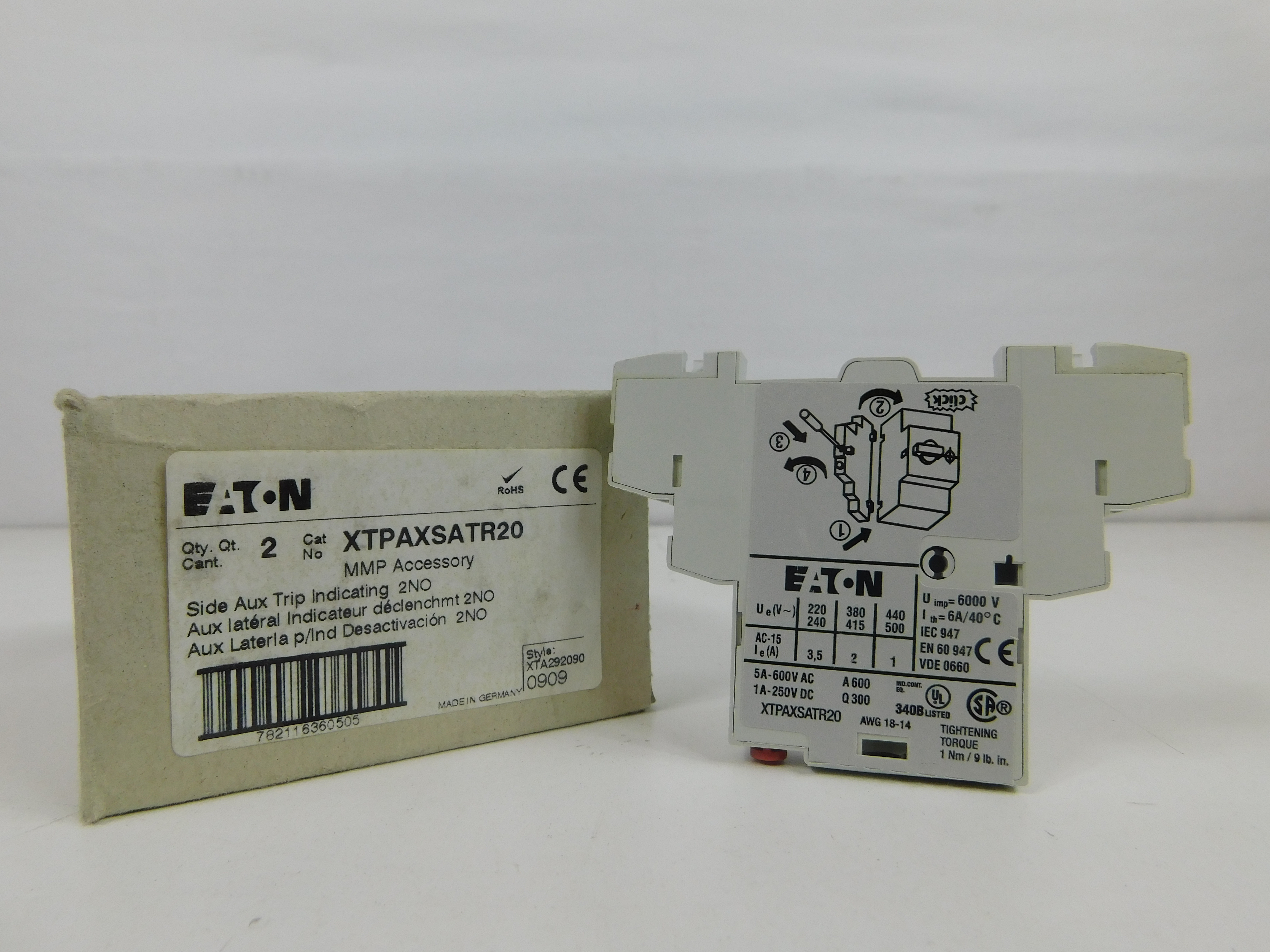 Eaton XTPAXSATR20 Auxiliary Contact