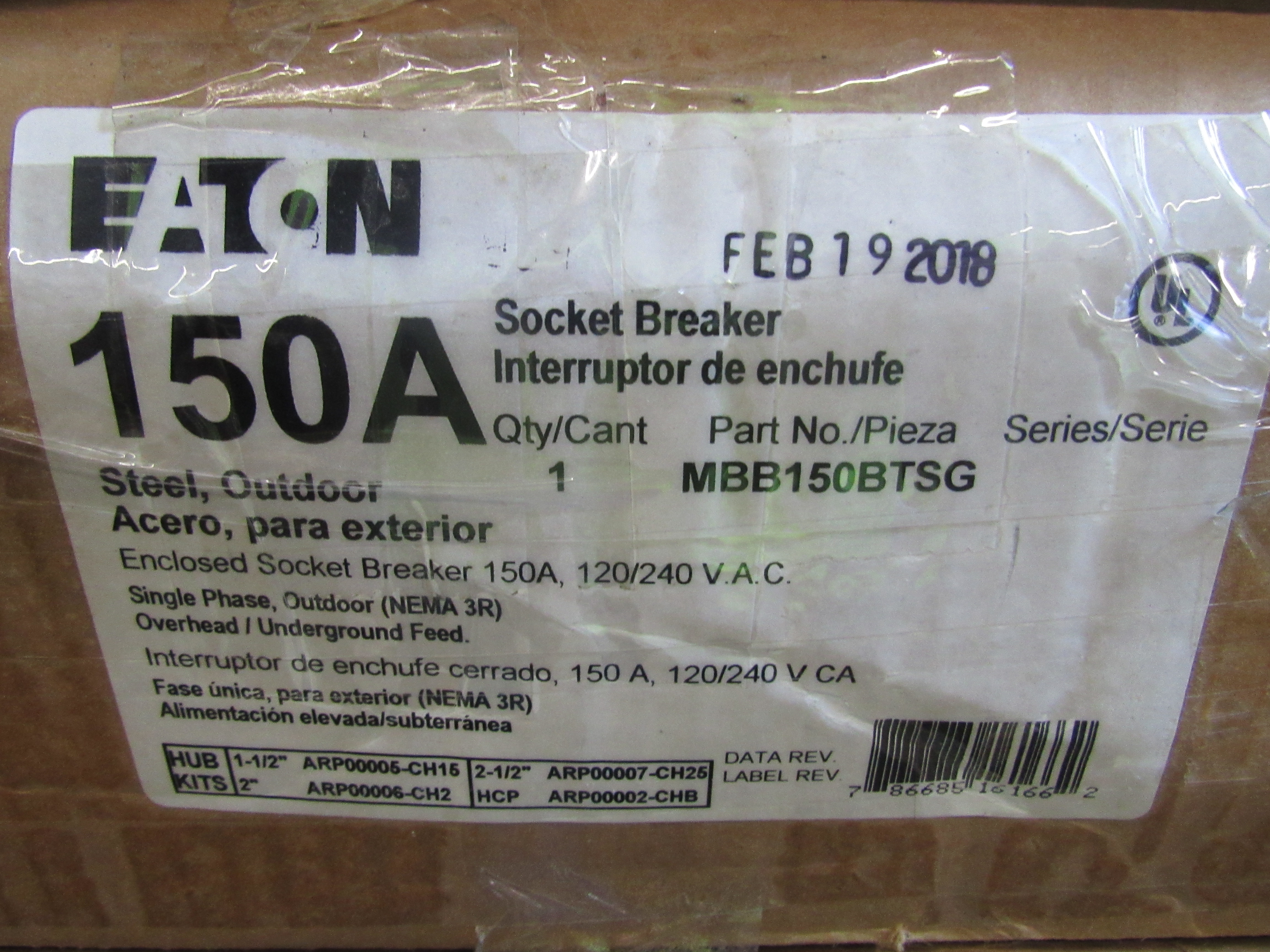 Eaton MBB150BTSG Meter Circuit Breaker