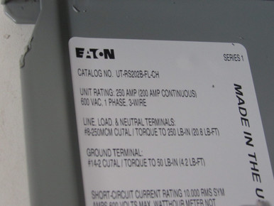 Eaton UTRS202BFLCH Meter Sockets