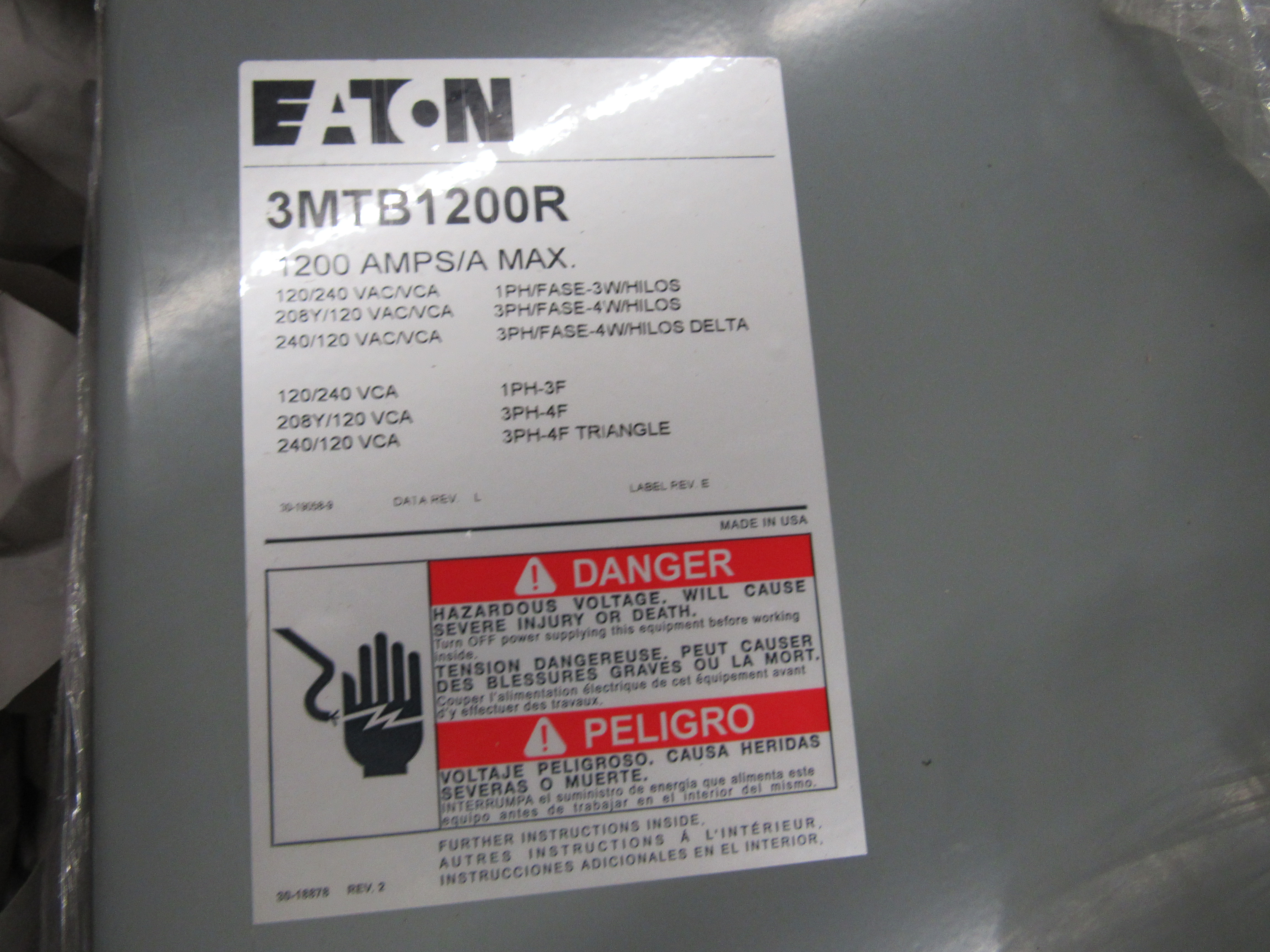 Eaton 3MTB1200R Meter Main Terminal Box