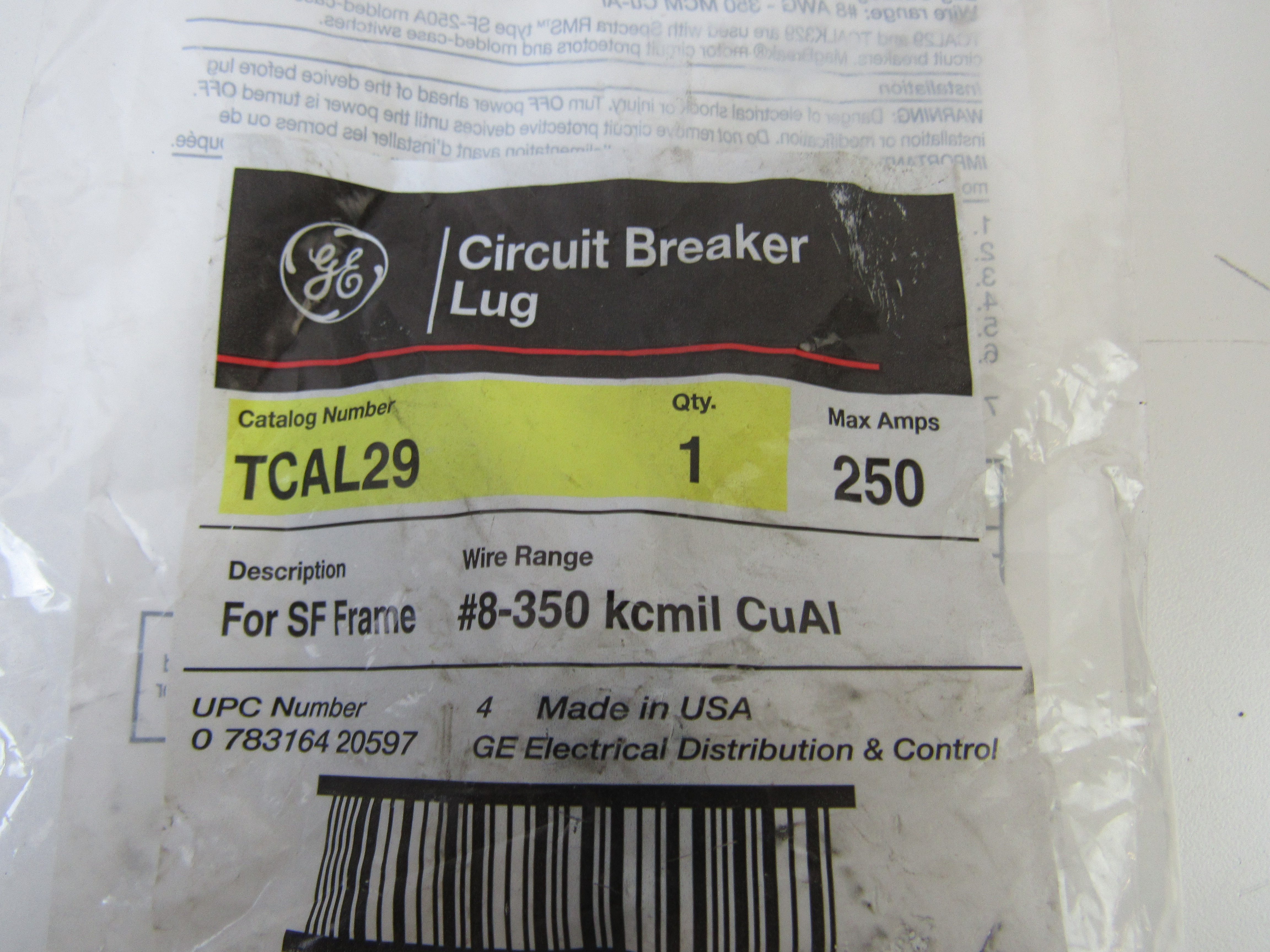 ABB GE Industrial Solutions TCAL29 Circuit Breaker Kit Lug