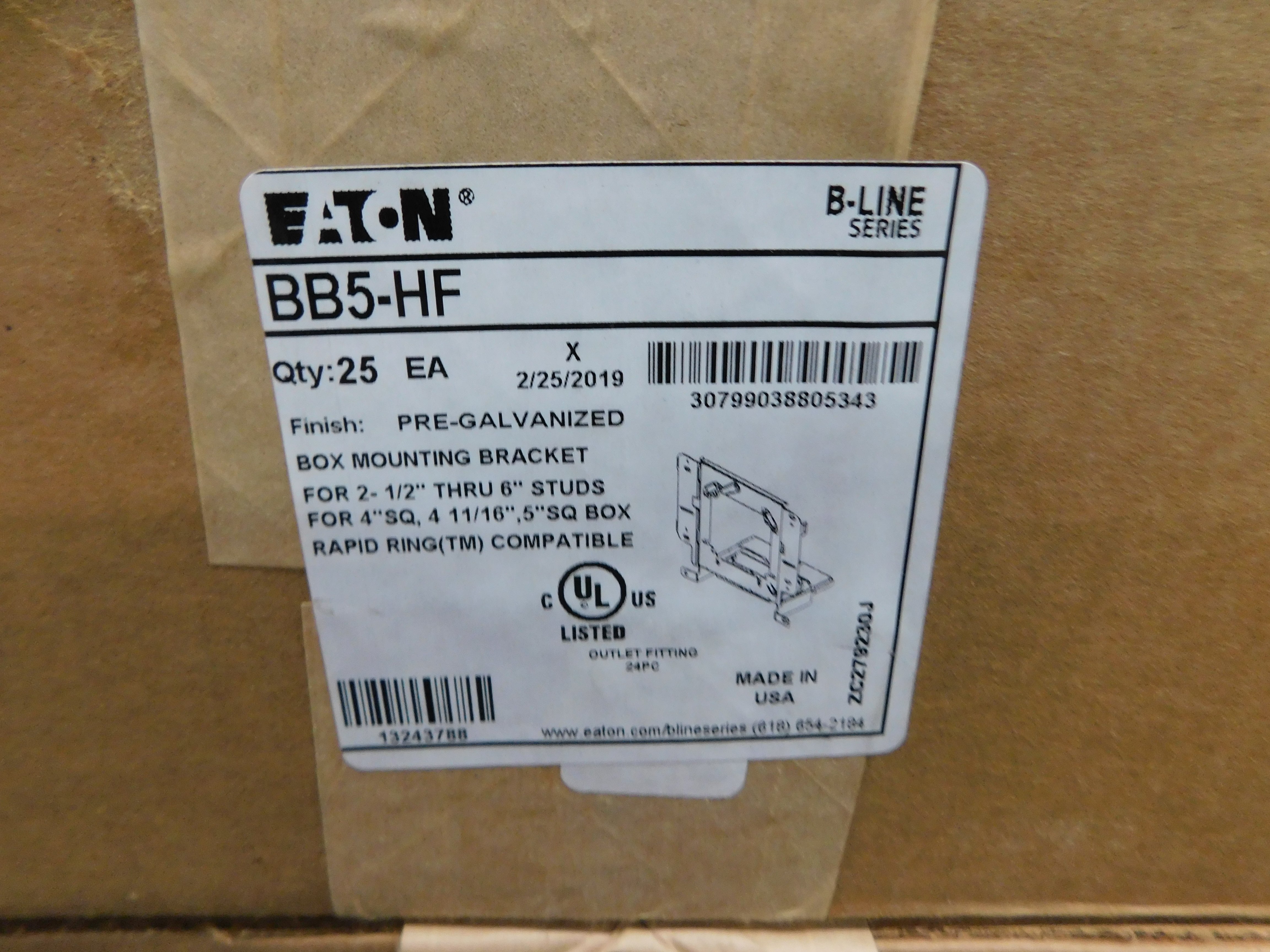 B-Line BB5-HF Wall Stud Box Bracket