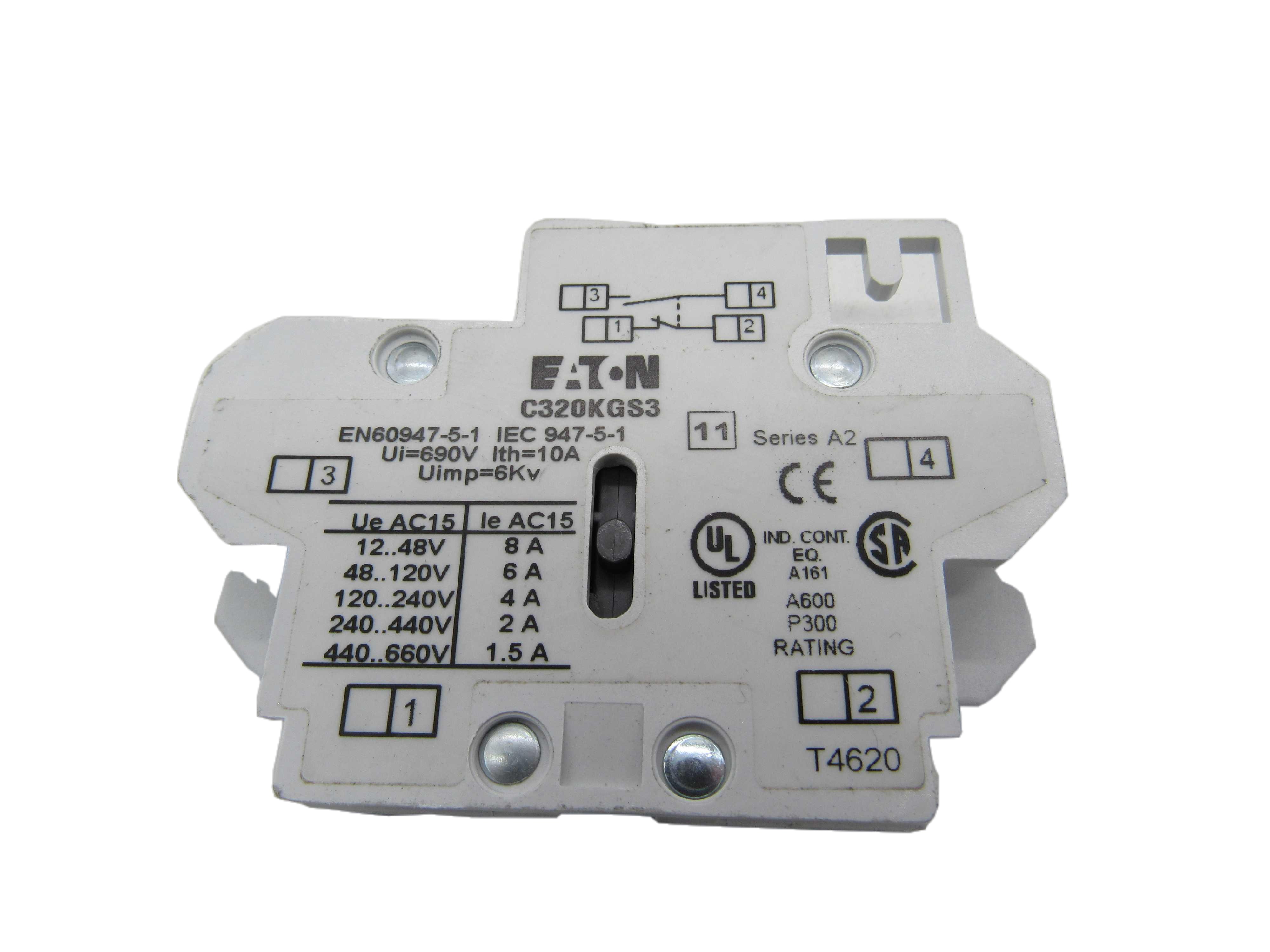 Eaton C320KGS3 Contactor Auxiliary Contact (Repackaged)