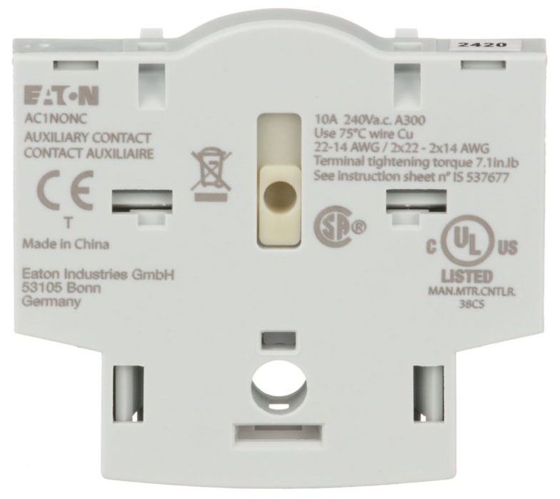 Eaton AC1NONCDE Auxiliary Contact