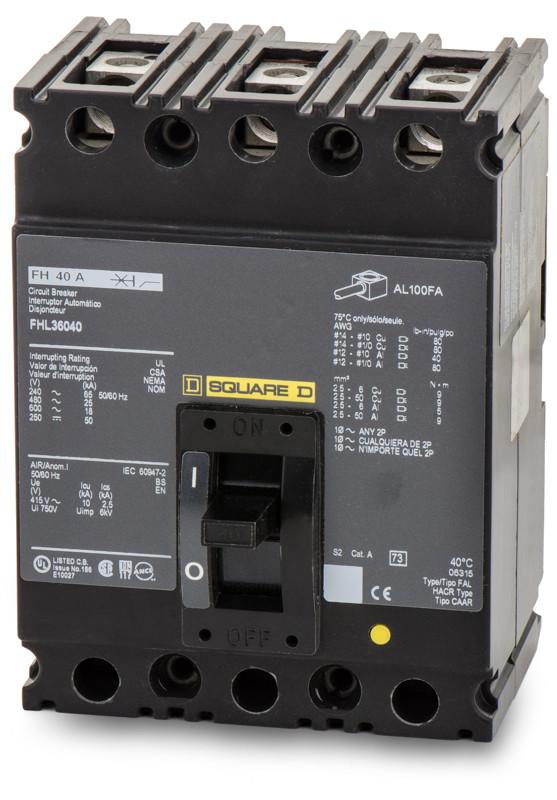 Square D FHL36040 Molded Case Breakers MCCBs (Used) Square D FHL36040 Molded Case Breakers MCCBs (Used)
