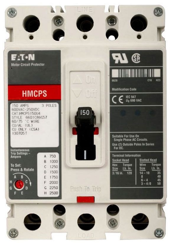 Eaton HMCPS150T4C Motor Circuit Protector (MCPs)