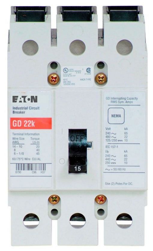 Eaton GD3015 Molded Case Breakers MCCBs (Used)