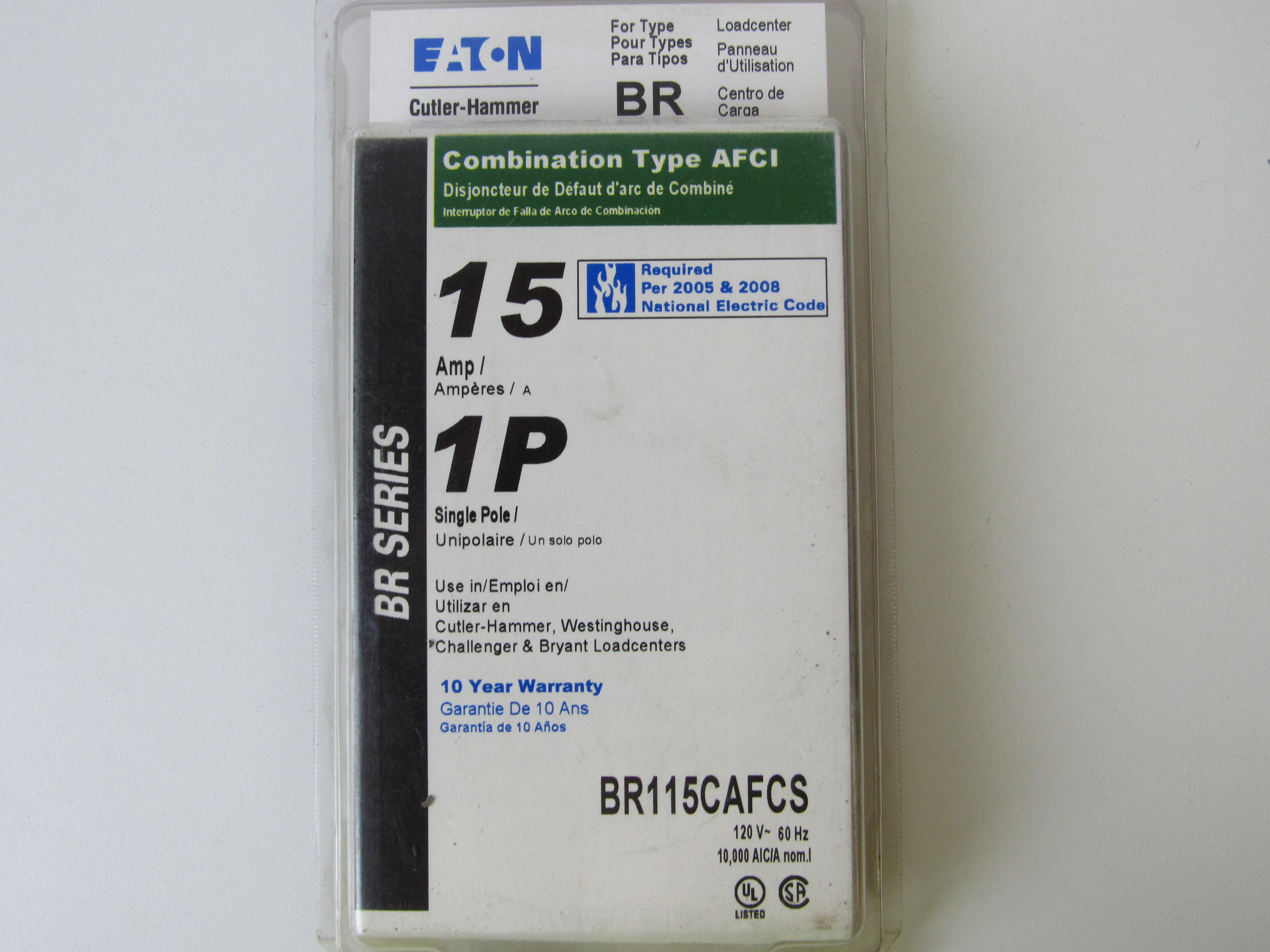 Eaton BR115CAFCS Miniature Circuit Breakers MCBs Eaton BR115CAFCS Miniature Circuit Breakers MCBs
