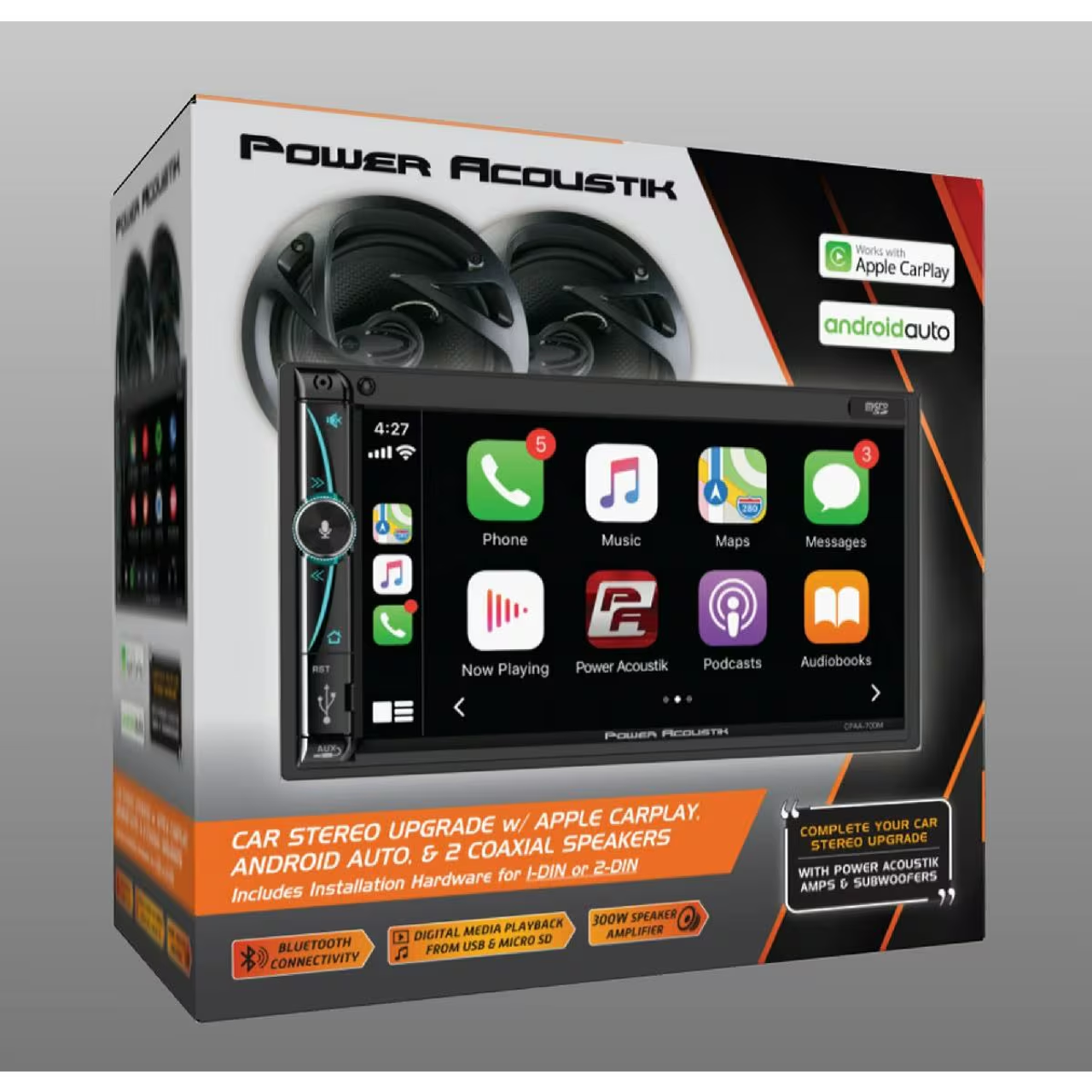POWER ACOUSTIK 7" WITH APPLE CARPLAY & ANDROID AUTO PACKAGED WITH 2 - 6.5" SPEAKERS (WMH7-S1)