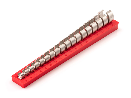 3/8 Inch Drive 6-Point Flare Nut Crowfoot Wrench Set with Rack, 18-Piece (8-27 mm),WCF92220