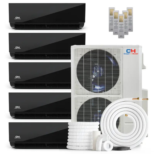 Cooper & Hunter 4 Zone 48,000 BTU Olivia Midnight Ductless Mini Split AC Wall Mounted 12K+12K+12K+12K