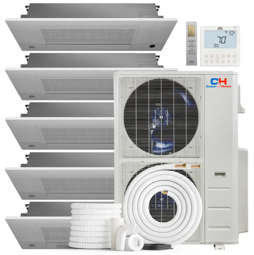 Cooper & Hunter 5 Zone 55,000 BTU Ceiling Cassette Mini Split AC/Heat Pump 6K+6K+6K+6K+18K - R410A