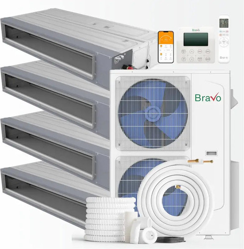 Installation Kit Bravo 42000 BTU Ductless Mini Split Concealed Duct Air Conditioner with R32 refrigerant 230V SEER 24.0 In...