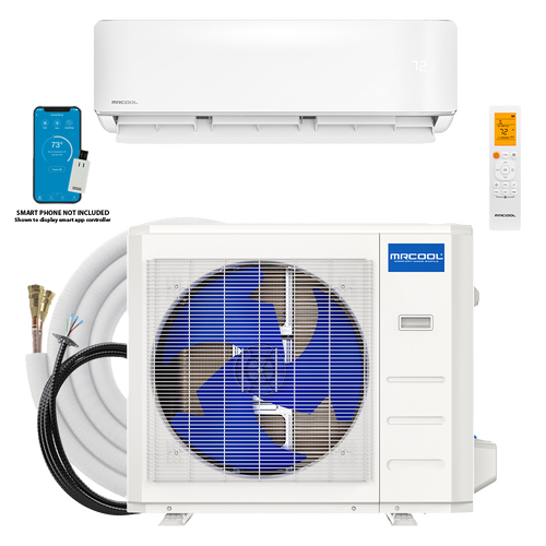 MRCOOL® 24k R454B DIY 5th Generation Mini-Split Air Handler & Condenser 230VV w/ 25ft Pre-Charged Quick Connect® Line Set & DIY® Cable DIY-24-HP-WM-230D25-O