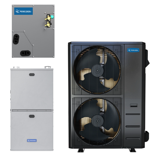 MRCOOL 5 Ton Central Universal Air Conditioner and 96% AFUE, 100K BTU 21" Gas Furnace Split System - Upflow or Horizontal