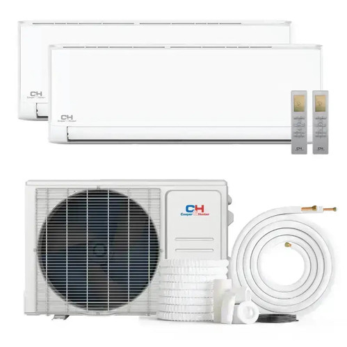 Cooper & Hunter 2 Zone 18,000 BTU OLIVIA Ductless Mini Split AC Wall Mounted 12k+12k
