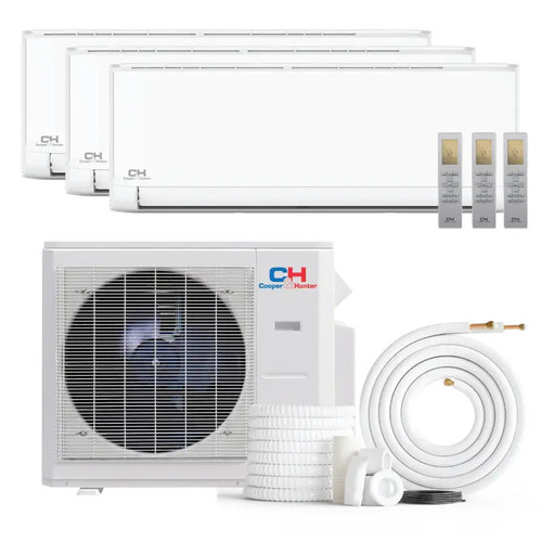 Cooper & Hunter 3 Zone 28,000 BTU OLIVIA Ductless Mini Split AC Wall Mounted 9k+9k+12k