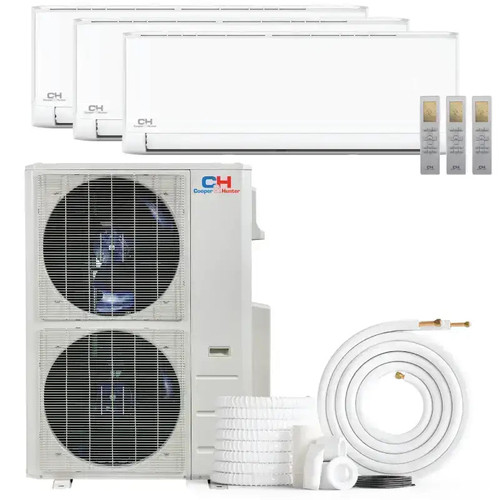 Cooper & Hunter 3 Zone 48,000 BTU OLIVIA Ductless Mini Split AC Wall Mounted 9k+18k+24k