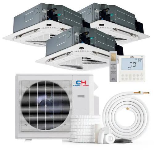 Cooper & Hunter 3 Zone 36,000 BTU OLIVIA Ductless Mini Split AC Ceiling Cassettes 9k+9k+18k