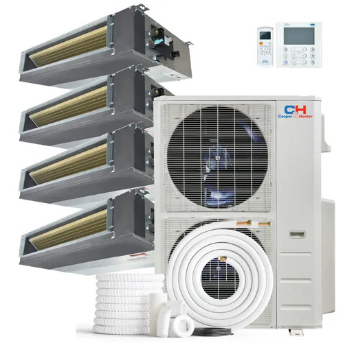 Cooper & Hunter 4 Zone 48,000 BTU Ducted Mini Split AC Concealed Duct 12k+12k+12k+18k