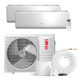 White Remote Control OLMO 18000 BTU Ductless Mini Split Air Conditioner with R410A refrigerant 230V SEER 21.0 Inverter