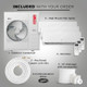 White Olmo Sierra condenser unit with red lomo branding, 36000 BTU 3 zone