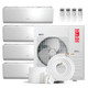 White OLMO 4-zone ductless mini split AC with remotes and parts