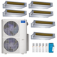 MRCOOL Olympus 4th Generation 6-Zone Ducted Mini Split AC & Heat Pump 48000 BTU (9K+9K+9K+9K+9K+18K), Slim Duct Units, 230V