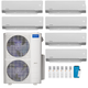 MRCOOL Olympus 4th Generation 6-Zone Ductless Mini Split AC & Heat Pump 48000 BTU (9K+9K+9K+9K+12K+12K), Wall Mount Units, 230V