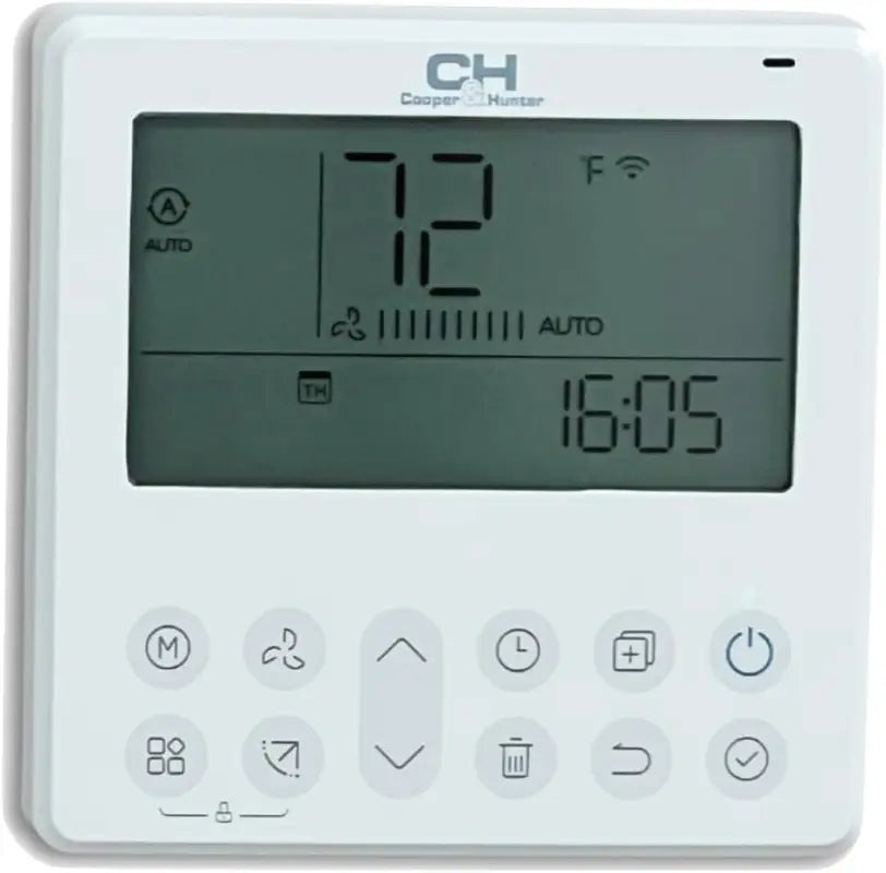 Cooper & Hunter Wired Wall Thermostat Controller with a Built-in Smart Kit for Ceilings Cassettes, Universal Floor and Ceiling, and Multi Position Air Handlers