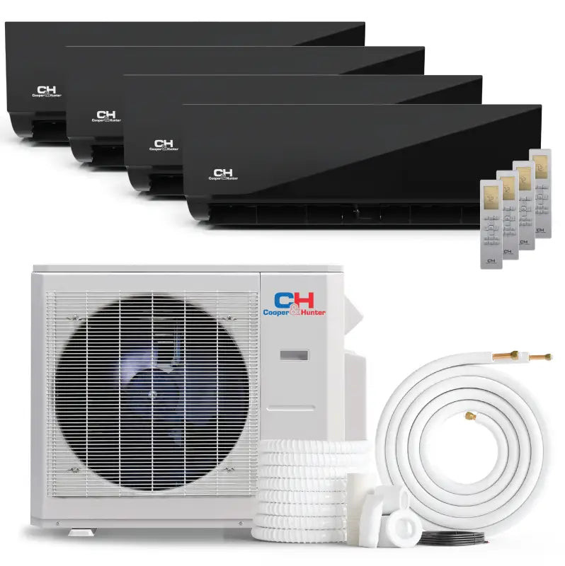 Cooper & Hunter 4 Zone 36,000 BTU Olivia Midnight Ductless Mini Split AC Wall Mounted 6K+6K+12K+12K
