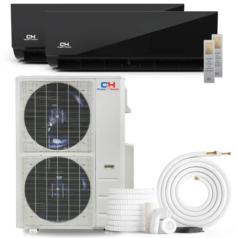 Cooper & Hunter 2 Zone 48,000 BTU Olivia Midnight Ductless Mini Split AC Wall Mounted 24K+24K
