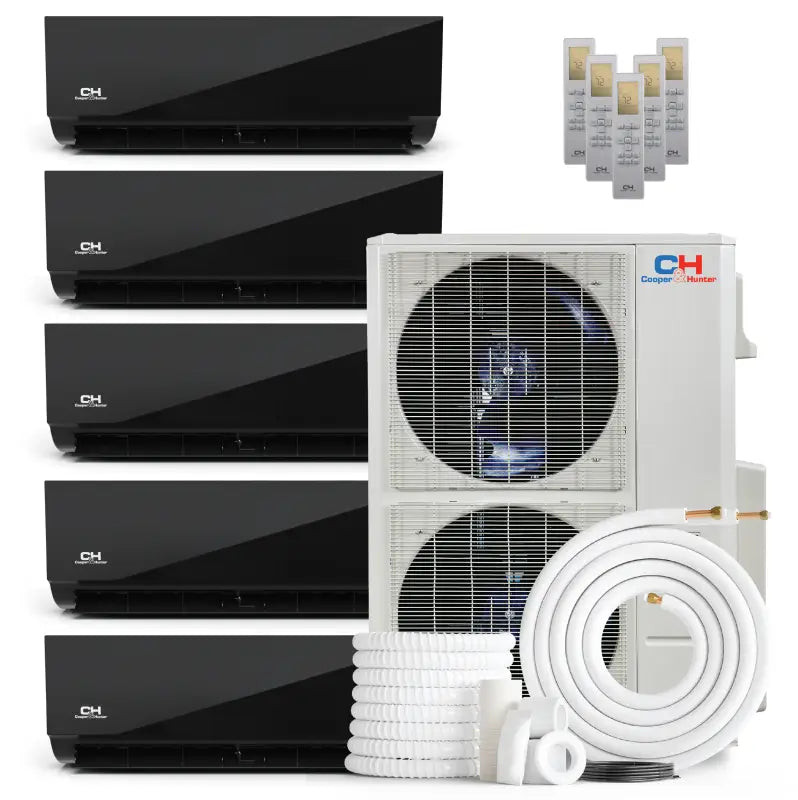 Cooper & Hunter 4 Zone 48,000 BTU Olivia Midnight Ductless Mini Split AC Wall Mounted 6K+6K+6K+24K