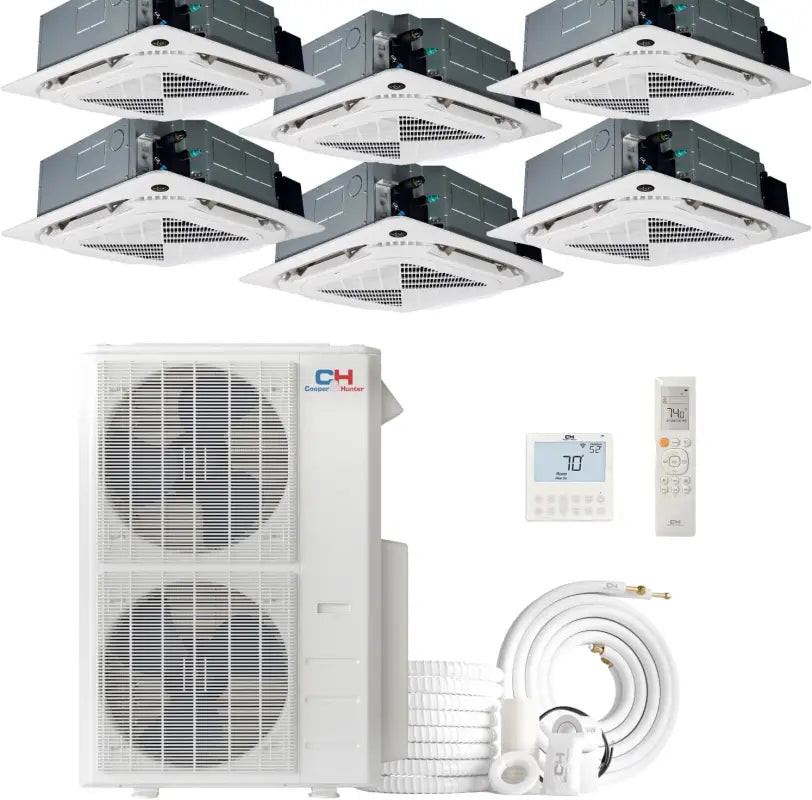 Cooper & Hunter 6 Zone 48,000 BTU OLIVIA Ductless Mini Split AC Ceiling Cassette 9k+9k+9k+9k+9k+9k