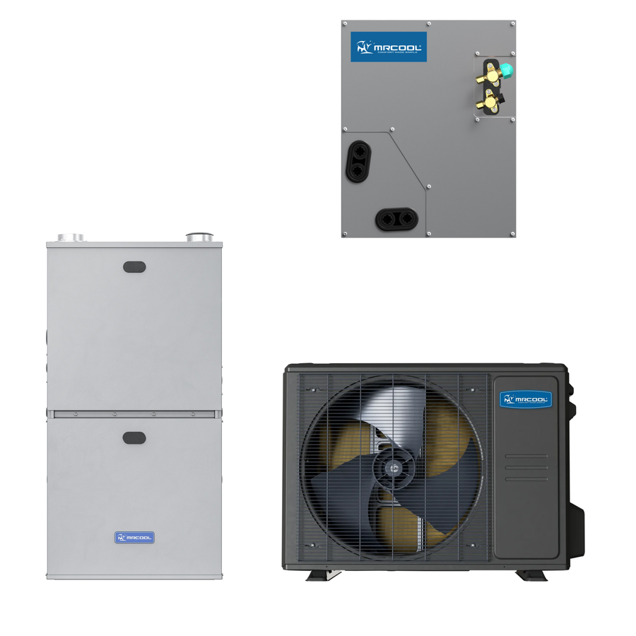 MRCOOL 3 Ton Central Universal Air Conditioner and 96% AFUE, 60K BTU 17.5" Gas Furnace Split System - Upflow or Horizontal