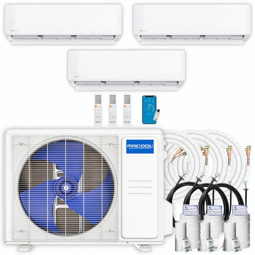 MRCOOL DIY 5th Gen 3-Zone Ductless Mini Split AC & Heat Pump 36000 BTU (6K+6K+9K), Wall Mount Units, 230V